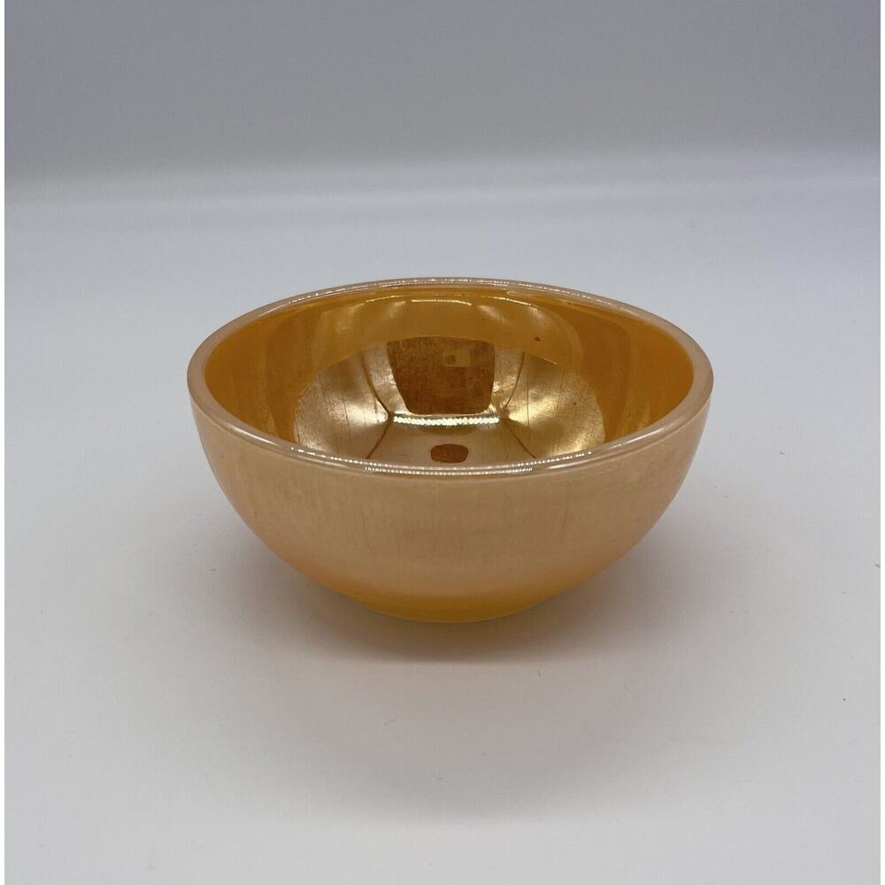 Vintage Fire King Orange Peach Luster Iridescent Bowl